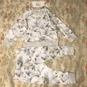 Molo Polar Bear Sweatshirt & Sweatpants - 12M